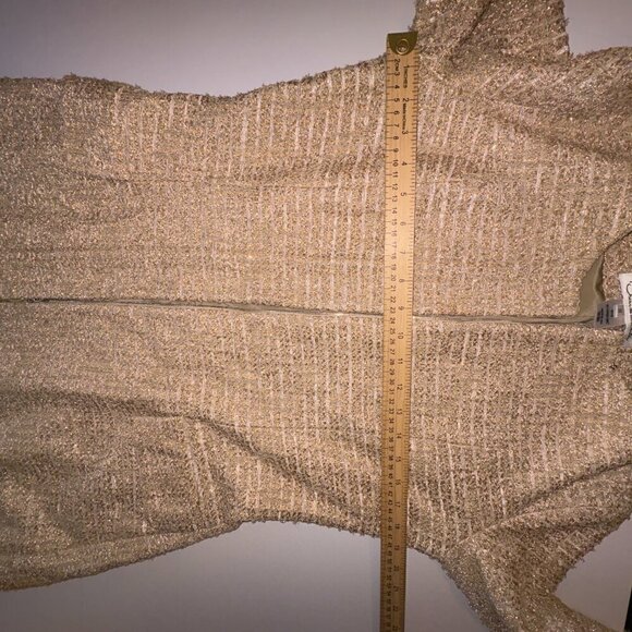 Oscar de la Renta Metallic Tweed Zip Long Coat Made in USA Elegant Chic size 10 - Picture 10 of 16